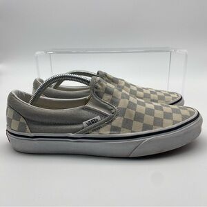 Vans Checkerboard Women Size 7.5 Shoes Slip On Gray Skate Sneakers Low Casual
